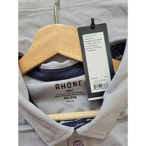 Rhone Commuter Polo - Wisteria Marle XXL NWT - Picture 8 of 9